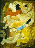 From series "Love stories". 1996. Silk, painting.