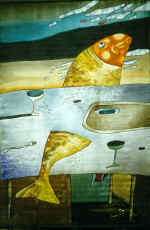 Fish. 1996. Silk, painting.