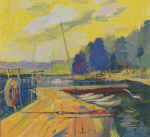 "The Quay", tempera upon the paper, 40x35, 1996