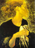 The Virgin with the Dove. 1994. Canvas, oil. 70*50. Exhibited in Paris. 