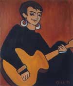 Girl with a guitar. Canvas, oil. 3949. 1995.