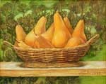 "Basket with pears"  1999, oil, 4050 cm
