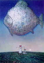 "Moon-Fish". 1996. Canvas, oil, 70*50. 