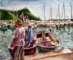 Port of Marina di Camerotta. Canvas, oil, 50x60. 2002. 